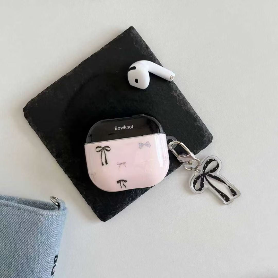 Pink Bow AirPods Case with Ribbon Charm